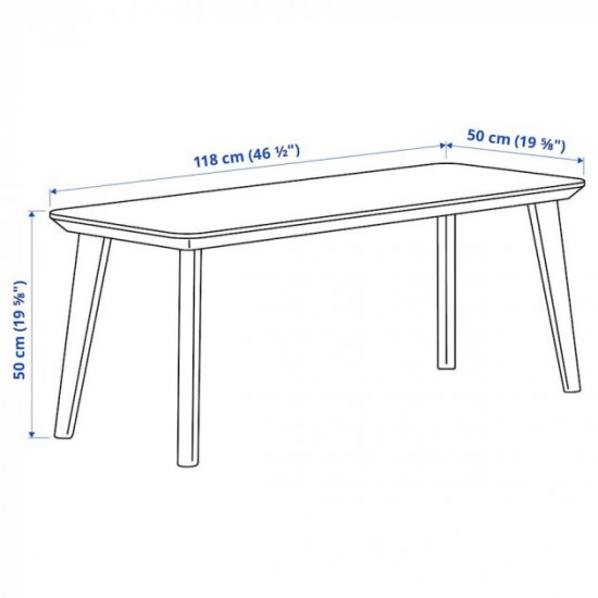 Журнальний столик IKEA LISABO 118 х 50 см ясний (702.976.58)