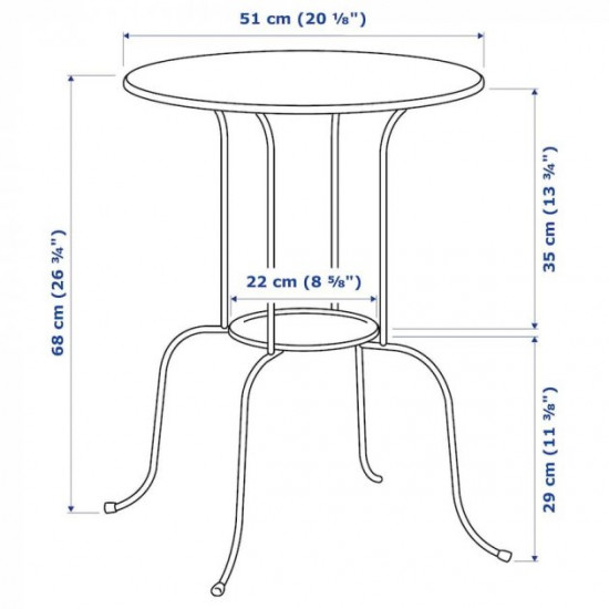  Журнальний столик IKEA LINDVED 50 х 68 см білий (004.338.95)