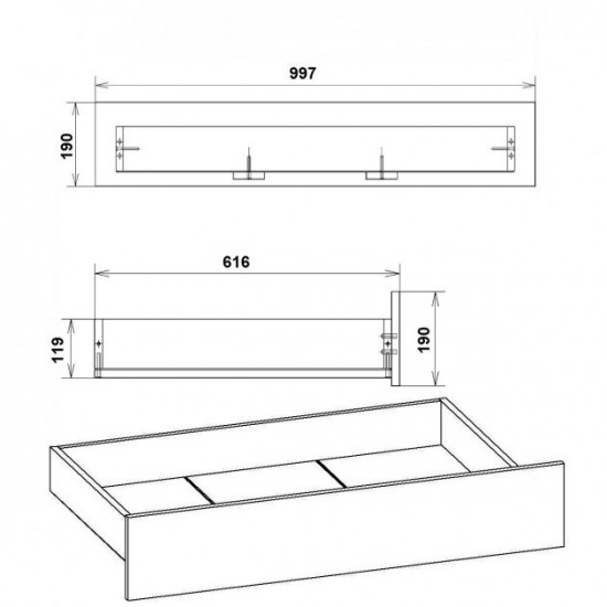 Bed 140x200 cm Companit Bed Modern 140 + 4 drawers Oak combi