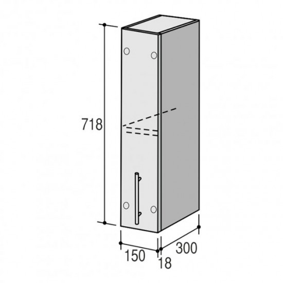 Upper module ROKO Rune 15x30x71.8 cm Smoky Oak (20200028595)