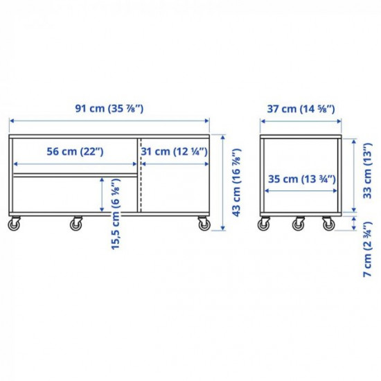  Журнальний столик IKEA VIHALS 91 х 37 см (504.887.34)