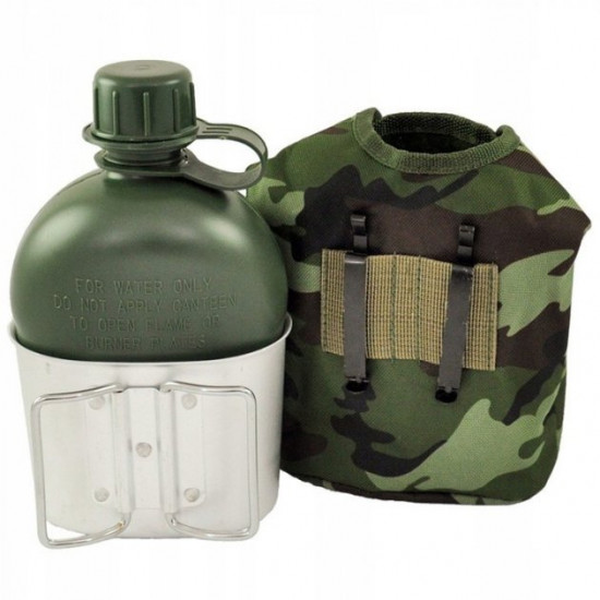 Military flask with thermal cap Mil-tec 1 l + aluminum mug