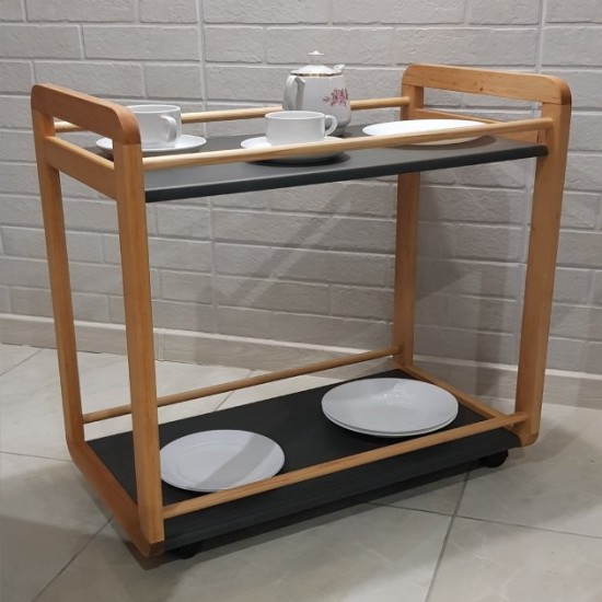 Coffee serving table on wheels 600x350x600 mm