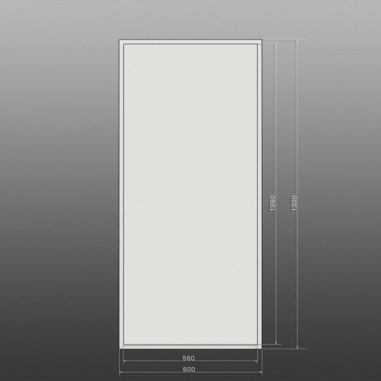 Full-length wall mirror 130 x 60 cm based on laminated chipboard (ZR6 white)