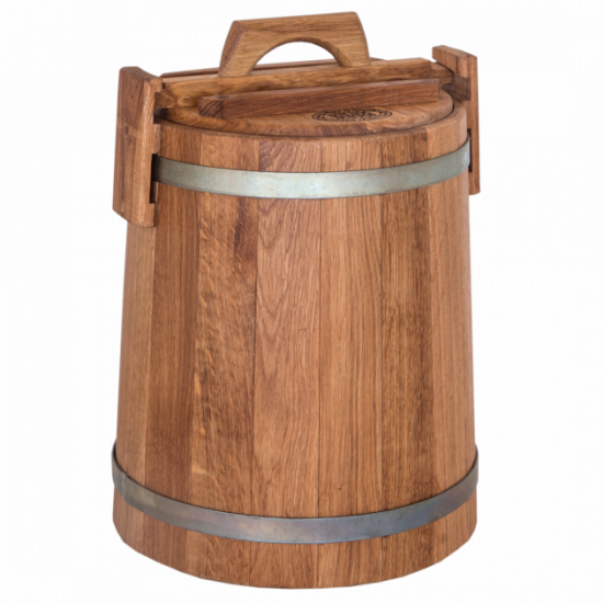 Oak tub for pickles 15 l BonPos (galvanized hoop) - (KDOTS15)