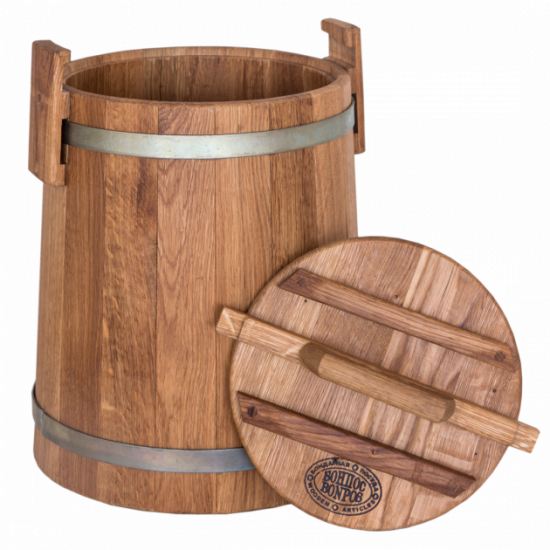 Oak tub for pickles 15 l BonPos (galvanized hoop) - (KDOTS15)