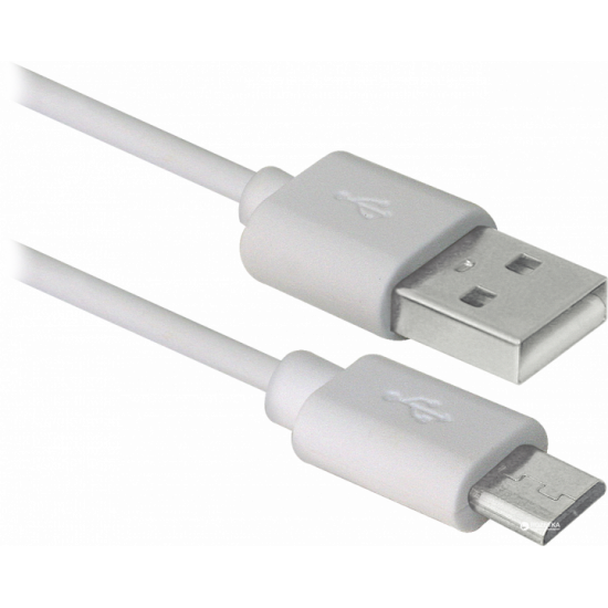 Кабель Defender USB08-03BH USB2.0 AM-MicroBM 3 м Білий (87468)