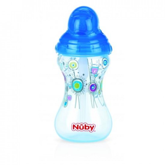 Flip-it sippy cup with silicone sippy cup CLICK-IT, Nuby (blue)