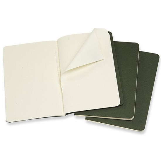 3 Moleskine Cahier notebooks small green CH013K15