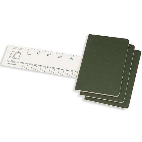 3 Moleskine Cahier notebooks small green CH013K15