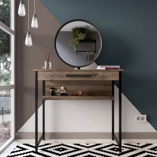 Dressing table with mirror Fenster Wizard-2 Black chipboard Alicante