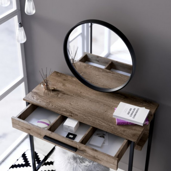 Dressing table with mirror Fenster Wizard-2 Black chipboard Alicante