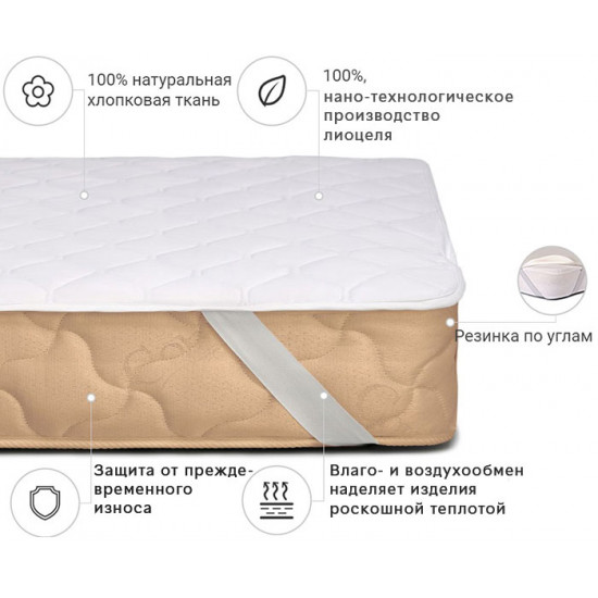 Mattress cover MirSon Natural Line Standard Tencel (Modal) 980 80x190 (2200000835123)