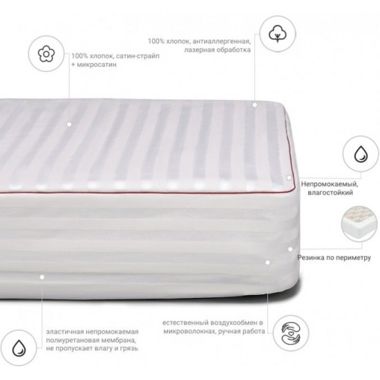 Anti-allergenic mattress cover MirSon DeLuxe Eco 230 180x190 (2200000381972)