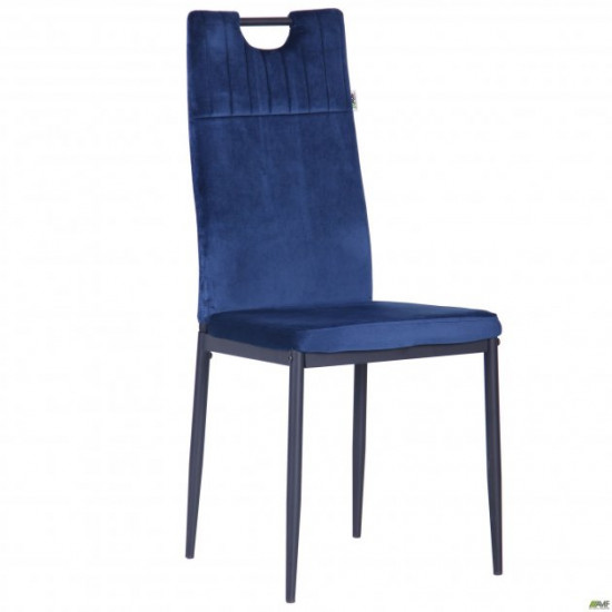 AMF dining chair Alabama black/velor dark blue 546793