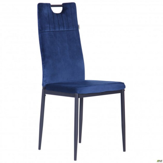 AMF dining chair Alabama black/velor dark blue 546793