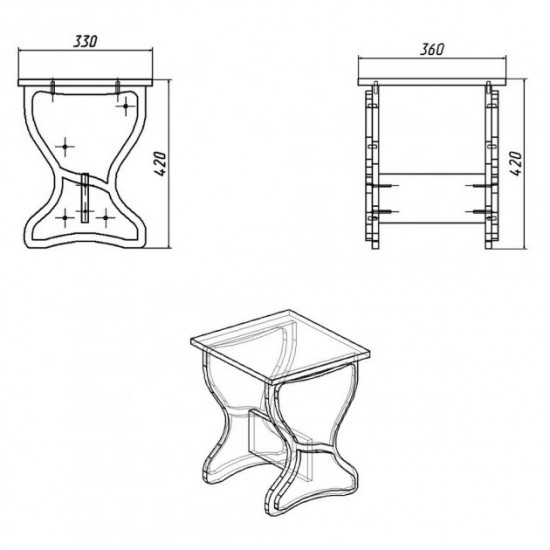 Kitchen stool with pads Kompanit T-3 beech