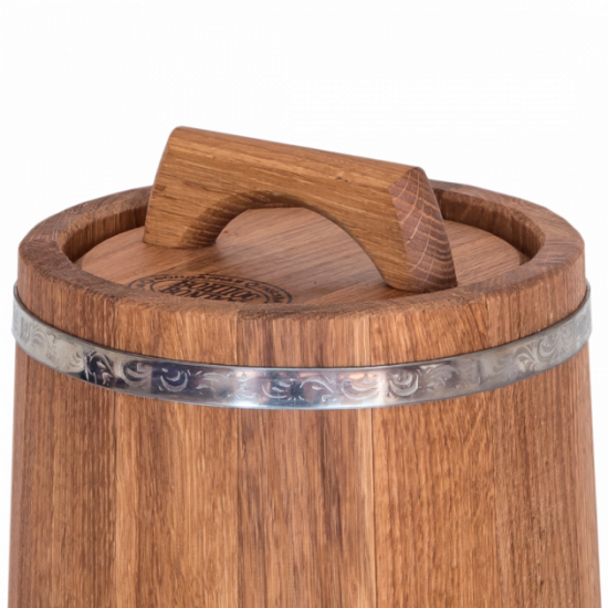 Oak barrel (jug) 5 l for wine, cognac (stainless steel hoop) Bonpos ZhBR5NZH