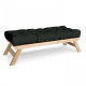 Bench for the living room made of solid beech wood Allegro Woodman without coating/graphite