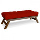 Bench in the living room made of solid beech wood Allegro Woodman walnut/red