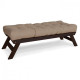 Bench in the living room made of solid beech wood Allegro Woodman chocolate/beige