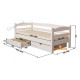 Children's single bed 80x200 with protective side Wellmebely Nota Plus pine Beech L6