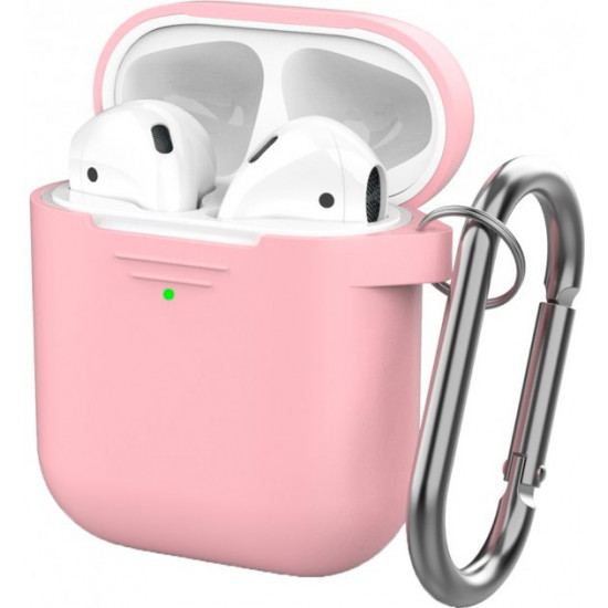  Классический Силиконовый чехол AhaStyle с карабином для Apple AirPods Pink (AHA-01060-PNK)