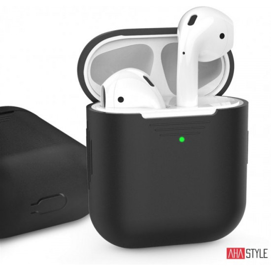  Классический Силиконовый чехол AhaStyle для Apple AirPods Black (AHA-01020-BLK)