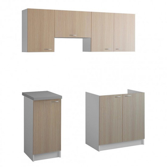 Kitchen ROKO 180cm White chipboard + Milk Oak (20200028966)