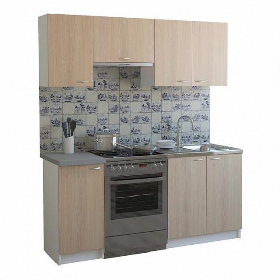 Kitchen ROKO 180cm White chipboard + Milk Oak (20200028966)