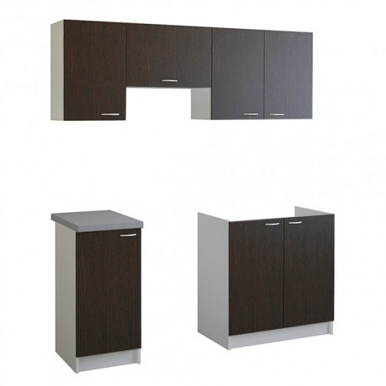 Kitchen ROKO 180cm White chipboard + Wenge Oak (20200028967)