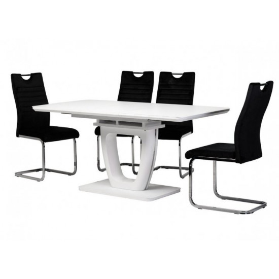 Folding glass dining table Vetro TML-561 color white