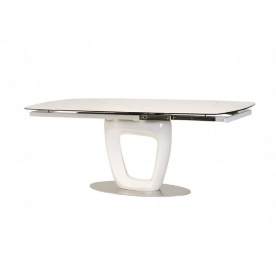 Ceramic folding dining table Vetro TML-825 white marble color