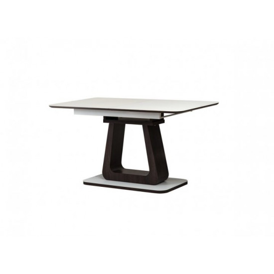 Folding glass dining table Vetro TML-521 color white + wenge