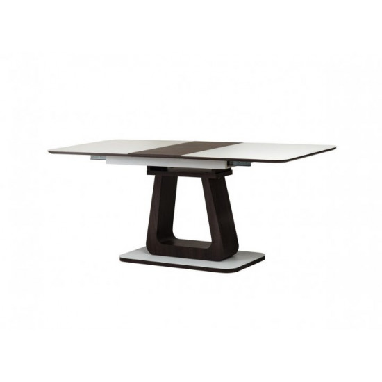 Folding glass dining table Vetro TML-521 color white + wenge