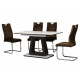 Folding glass dining table Vetro TML-521 color white + wenge