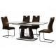 Folding glass dining table Vetro TML-521 color white + wenge