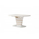 Folding glass dining table Vetro TM-59 color white + natural oak (veneer)