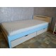 Single bed RainbowDream Animona 90x190 cm vanilla blue solid alder, with drawers