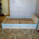 Single bed RainbowDream Animona 90x190 cm vanilla blue solid alder, with drawers