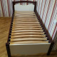 Single bed RainbowDream Fabertino 90x190 cm white and burgundy solid alder, without drawers