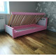 Single bed RainbowDream Novus 80x200 cm white and pink solid alder, with lifting mechanism