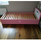 Single bed RainbowDream Novus 80x200 cm white and pink solid alder, with lifting mechanism