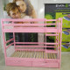 RainbowDream Firina bunk bed 90x200 cm pink and white solid alder, with drawers