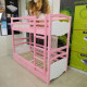 RainbowDream Firina bunk bed 90x200 cm pink and white solid alder, with drawers