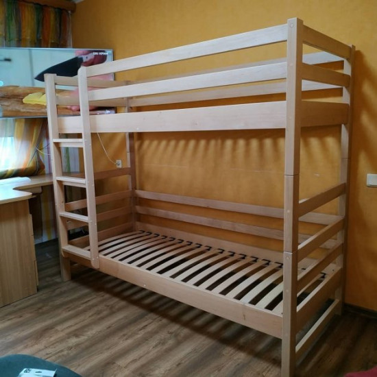 RainbowDream Lentori bunk bed 90x190 cm solid alder varnished, without drawers