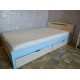 Single bed RainbowDream Animona 120x200 cm vanilla blue solid alder, with drawers