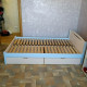 Single bed RainbowDream Animona 80x200 cm vanilla blue solid alder, with drawers