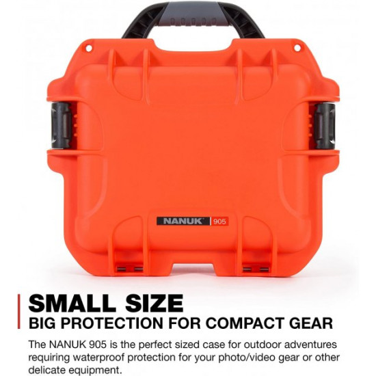 Waterproof plastic case with foam Nanuk Case 905 With Foam Orange (905-1003)