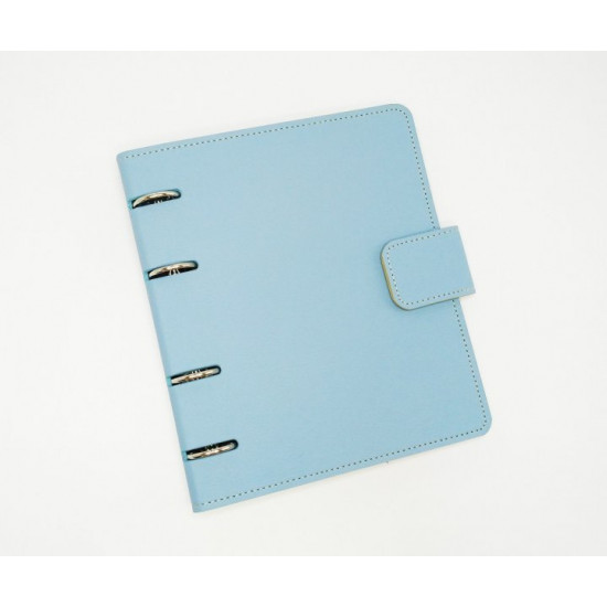 Cover-organizer on rings, blue, for notepad, diary, planner, A5, eco leather, Unbranded